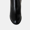 Mi-Bottes Ann Tuil Marine Bis - Cuir Noir