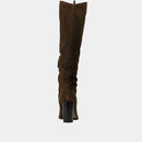 Bottes Genouilleres Ann Tuil Marin - Velours Marron