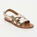 Marney Sandals - Light Gold Croco