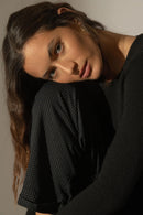 Pull Col Rond 4 Fils - Marya - Noir