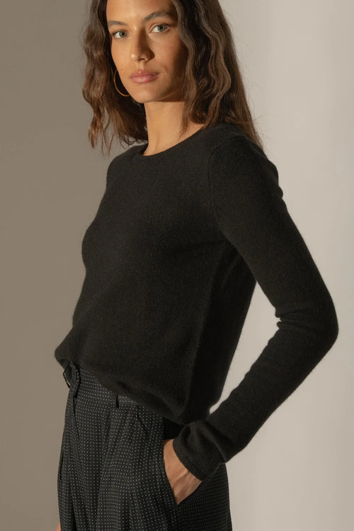Pull Col Rond 4 Fils - Marya - Noir