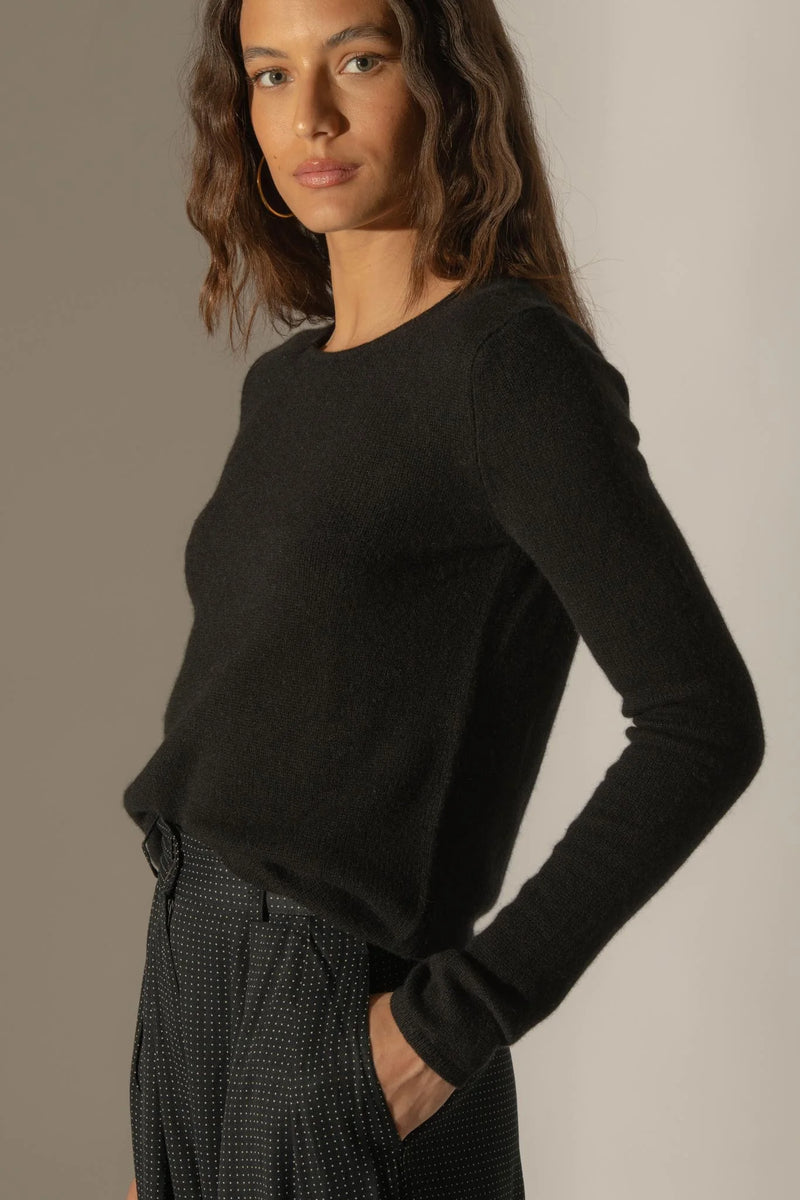 Pull Col Rond 4 Fils - Marya - Noir