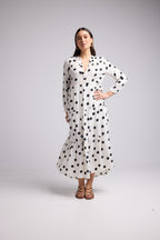 Vestido Largo - Marzia - Negro Blanco