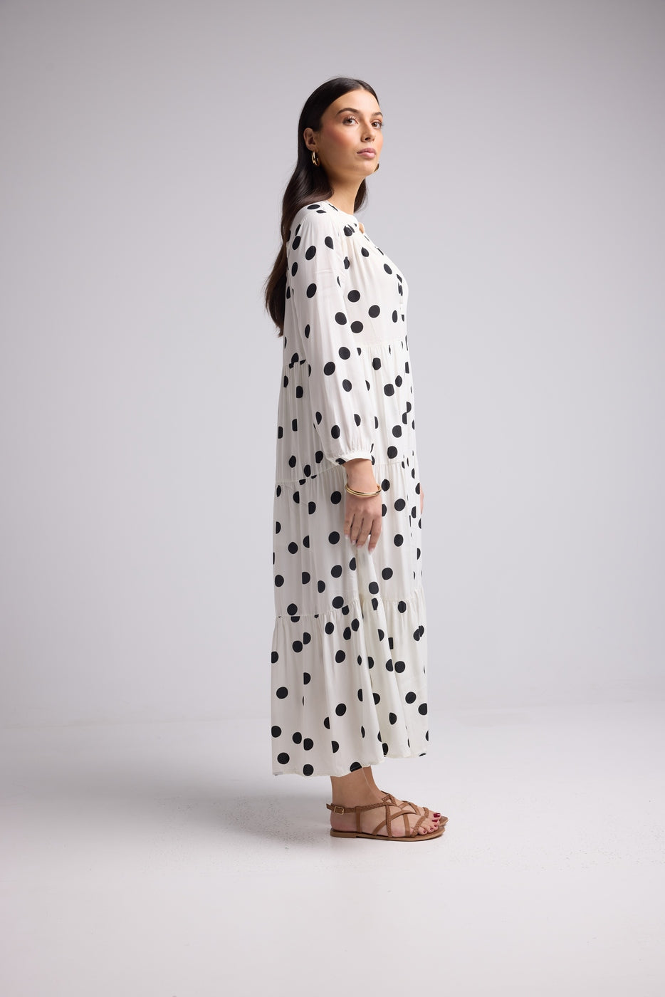 Vestido Largo - Marzia - Negro Blanco