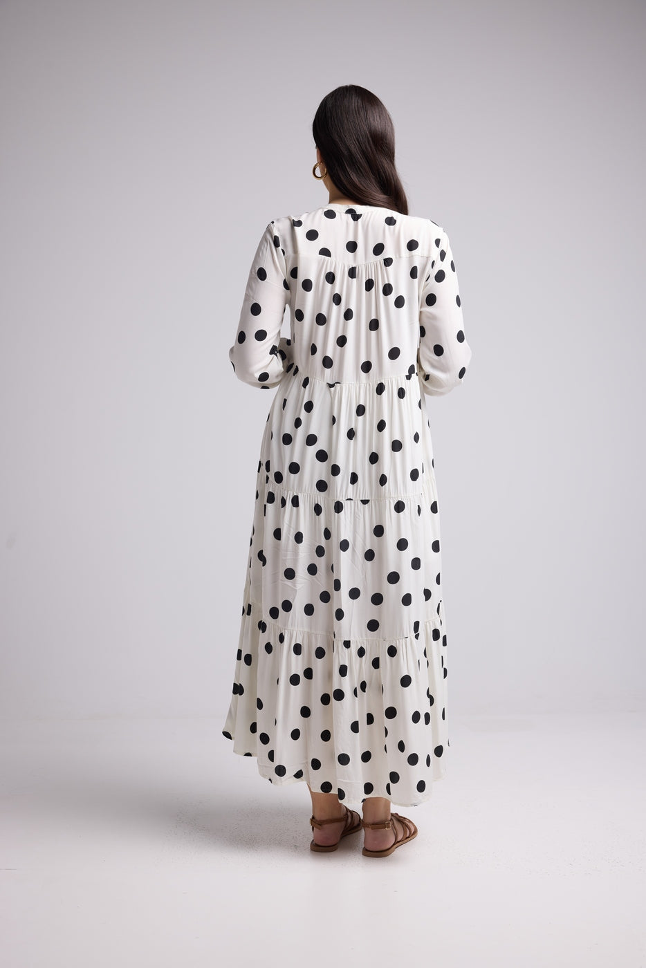 Vestido Largo - Marzia - Negro Blanco