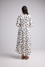 Vestido Largo - Marzia - Negro Blanco