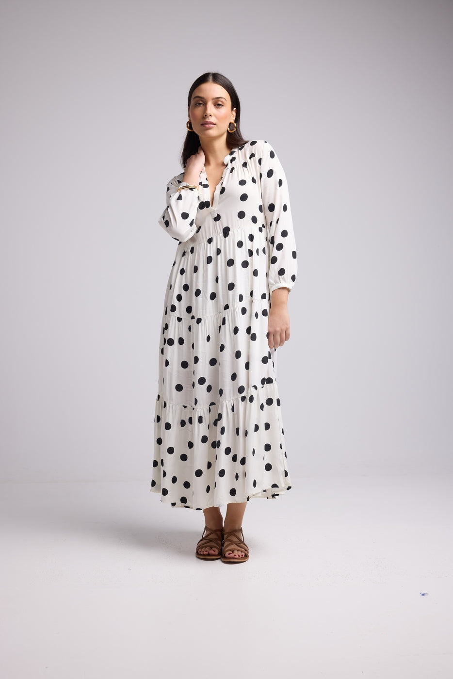 Vestido Largo - Marzia - Negro Blanco