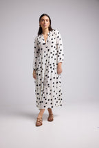 Vestido Largo - Marzia - Negro Blanco