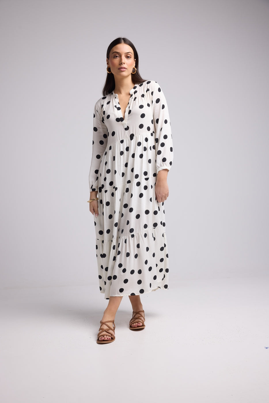 Vestido Largo - Marzia - Negro Blanco