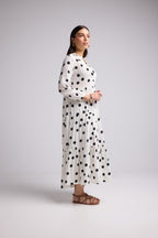 Vestido Largo - Marzia - Negro Blanco