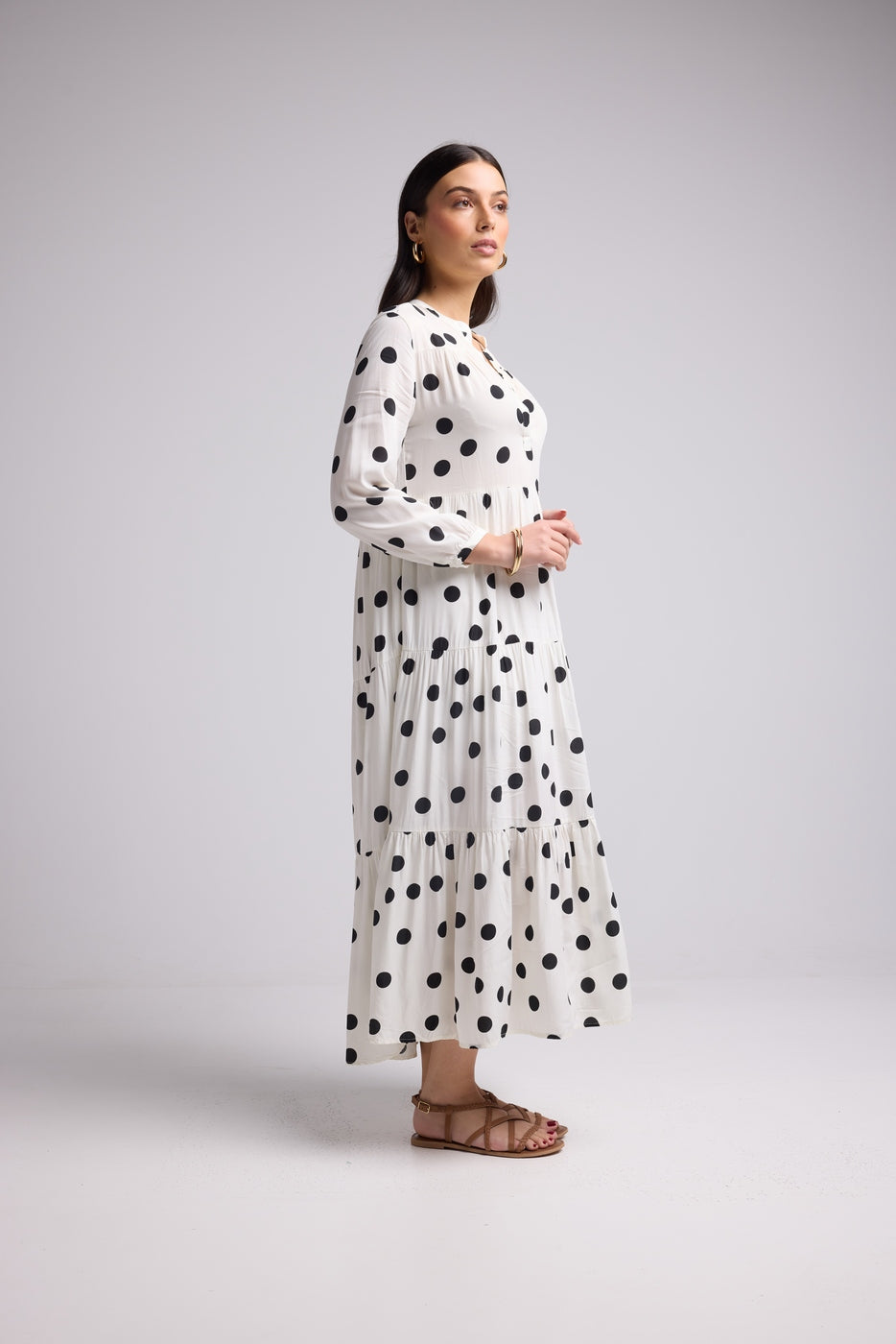 Vestido Largo - Marzia - Negro Blanco