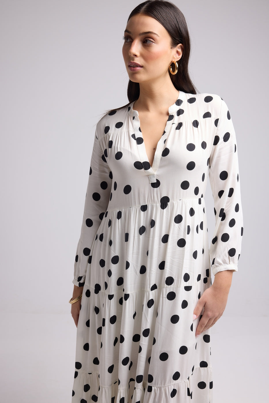Vestido Largo - Marzia - Negro Blanco