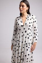 Vestido Largo - Marzia - Negro Blanco