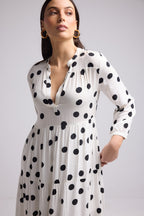 Vestido Largo - Marzia - Negro Blanco