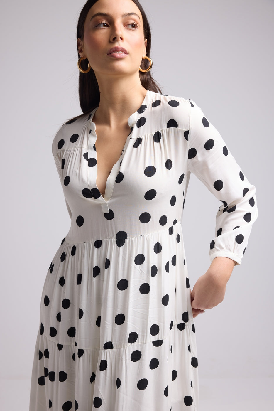 Vestido Largo - Marzia - Negro Blanco