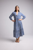 Vestido Largo - Marzia - Blanco Azul
