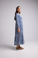 Vestido Largo - Marzia - Blanco Azul