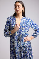 Vestido Largo - Marzia - Blanco Azul