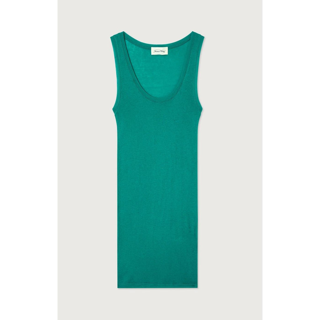 Camiseta de tirantes ajustada con cuello redondo - Pavo real vintage - Mujer