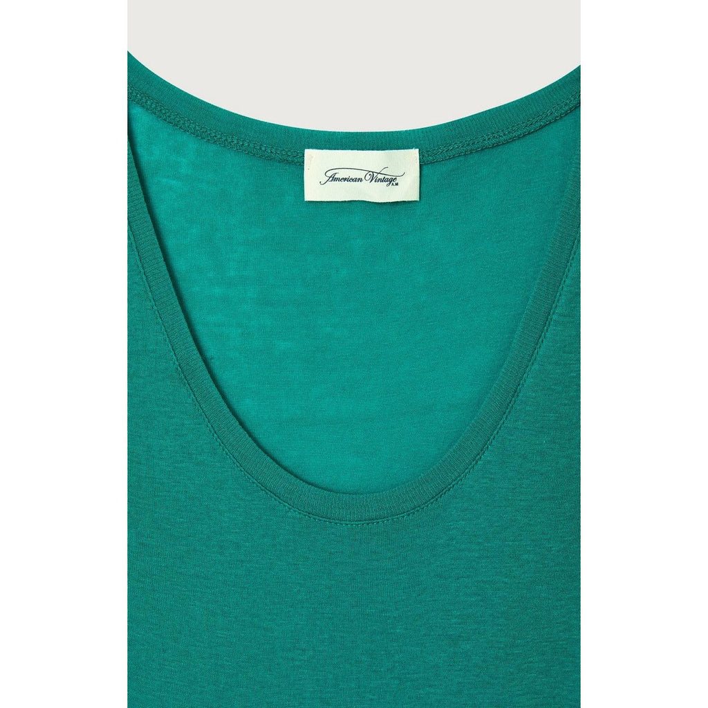 Camiseta de tirantes ajustada con cuello redondo - Pavo real vintage - Mujer
