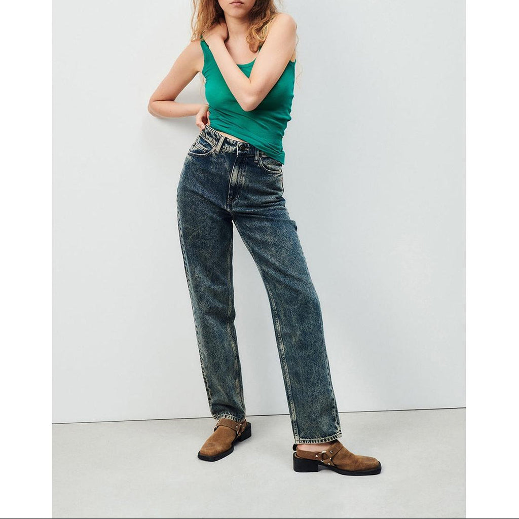 Camiseta de tirantes ajustada con cuello redondo - Pavo real vintage - Mujer