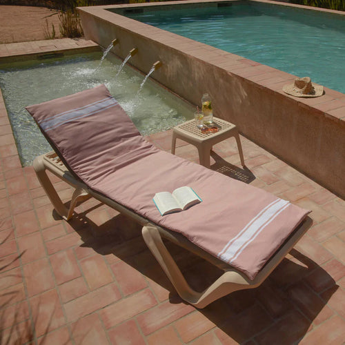 Sun lounger mattress Powder pink - 190 x 60 cm | Sun lounger mattress