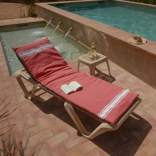 Sun lounger mattress Red - 190 x 60 cm | Sun lounger mattress