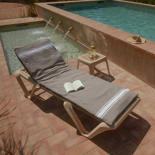 Sun lounger mattress Taupe - 190 x 60 cm | Sun lounger mattress