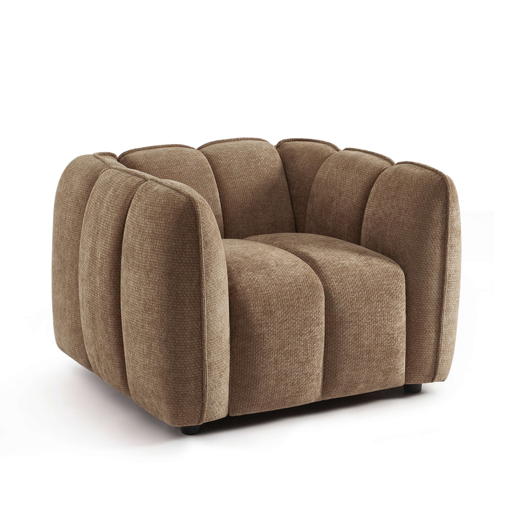 Matilda - Armchair - Chenille Fabric - Brown