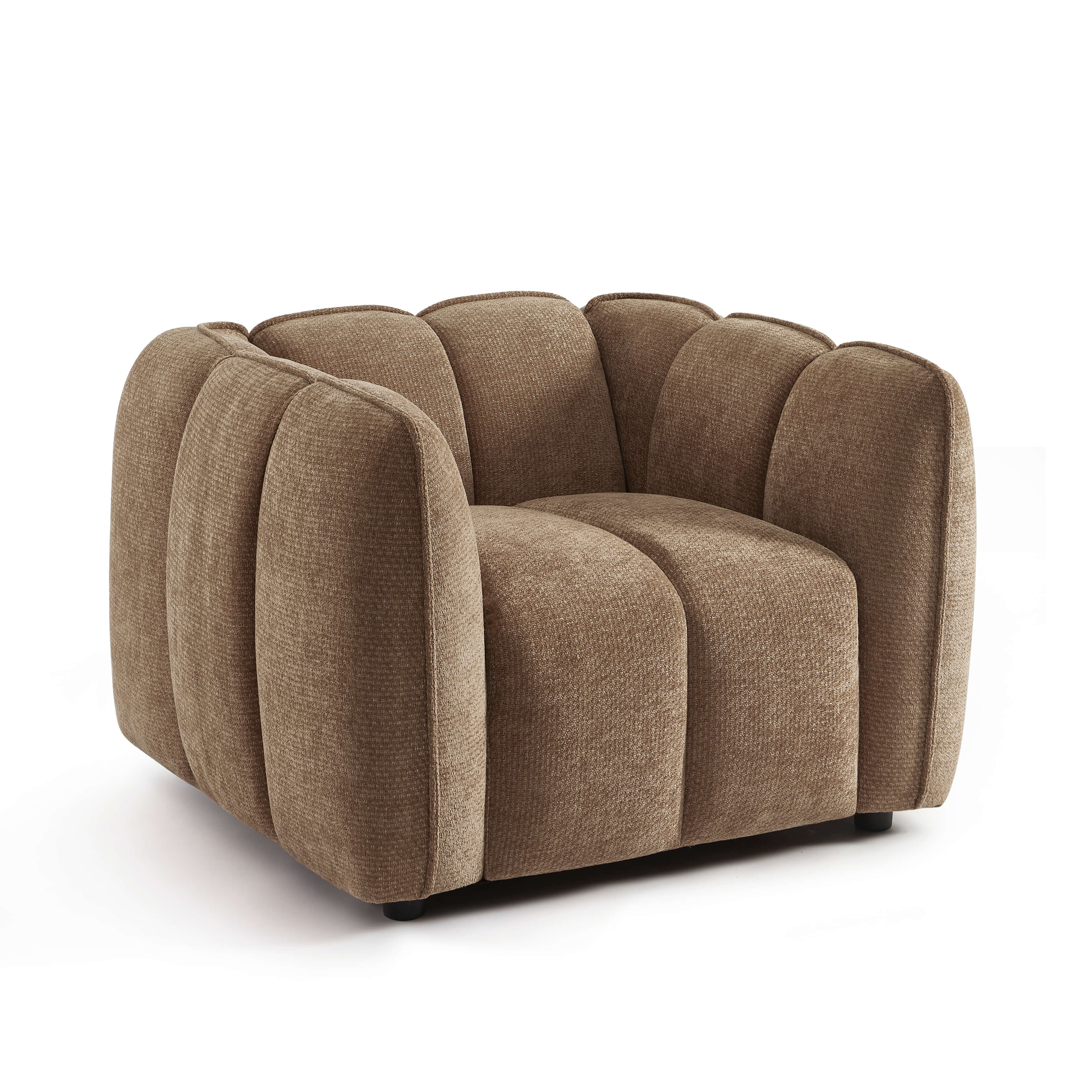 Matilda - Armchair - Chenille Fabric - Brown