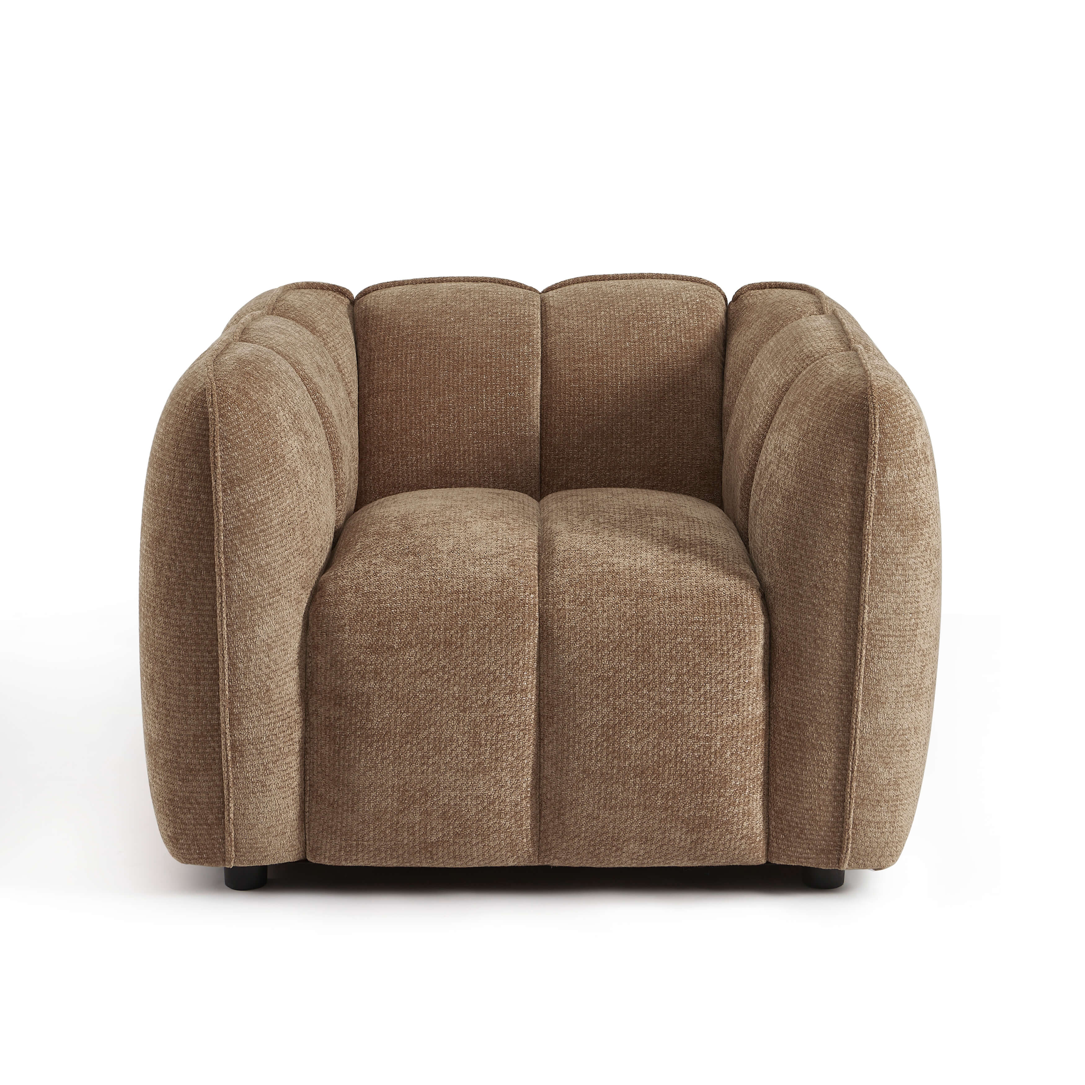 Matilda - Armchair - Chenille Fabric - Brown