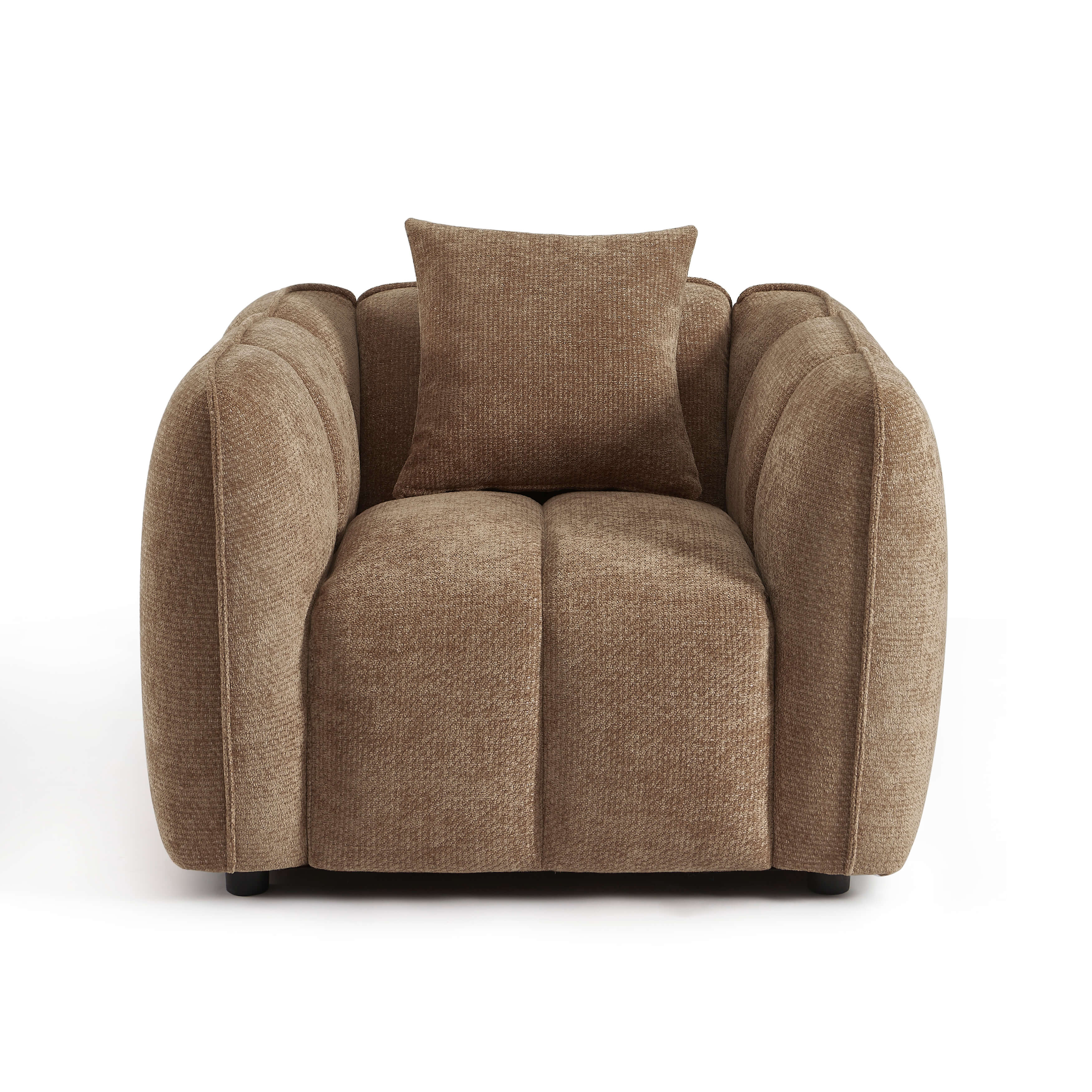 Matilda - Armchair - Chenille Fabric - Brown