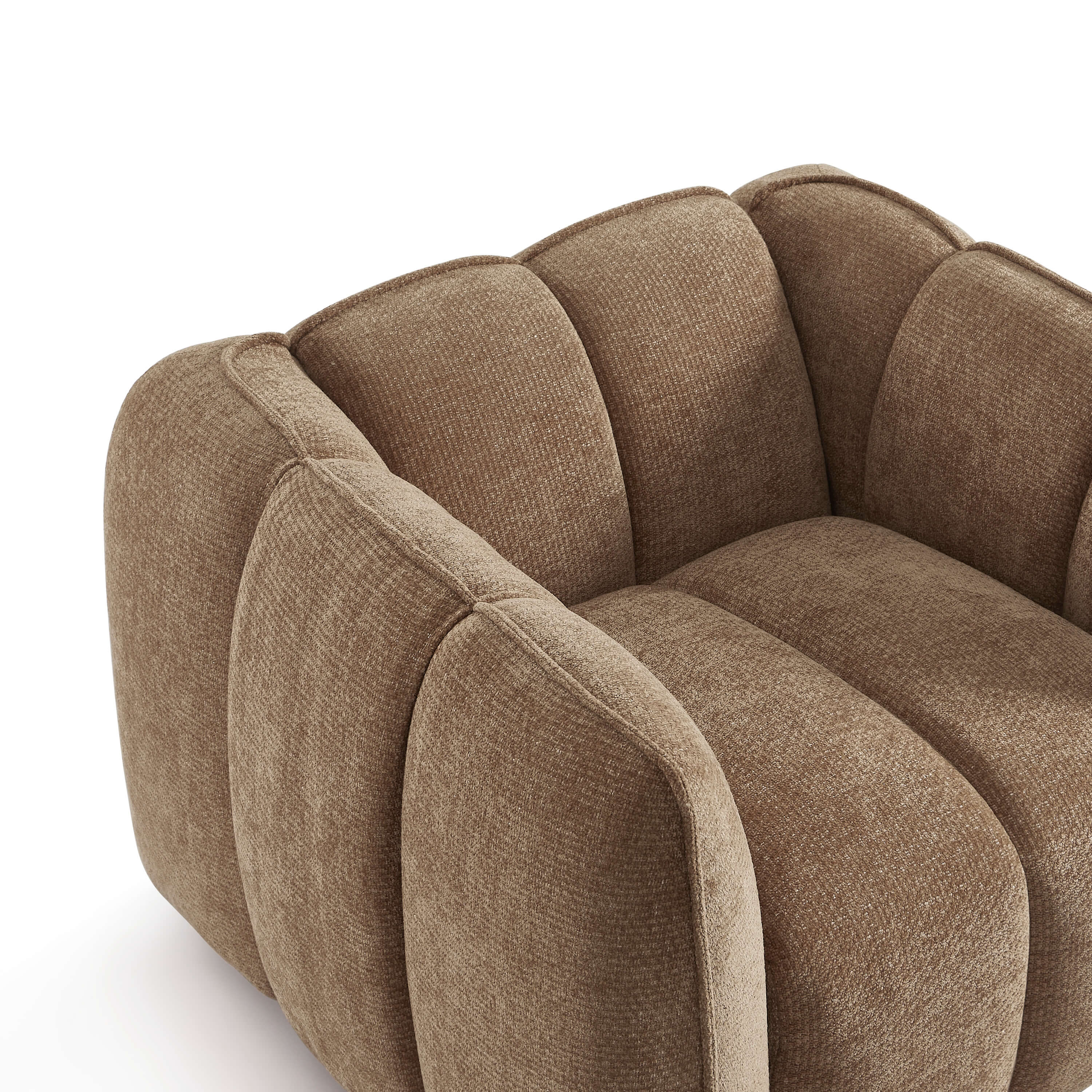 Matilda - Armchair - Chenille Fabric - Brown
