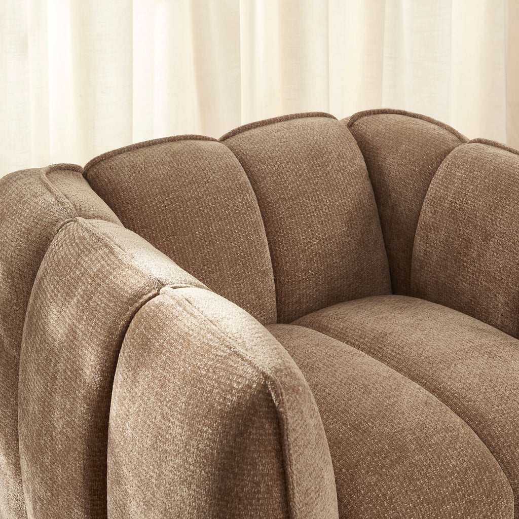 Matilda - Armchair - Chenille Fabric - Brown