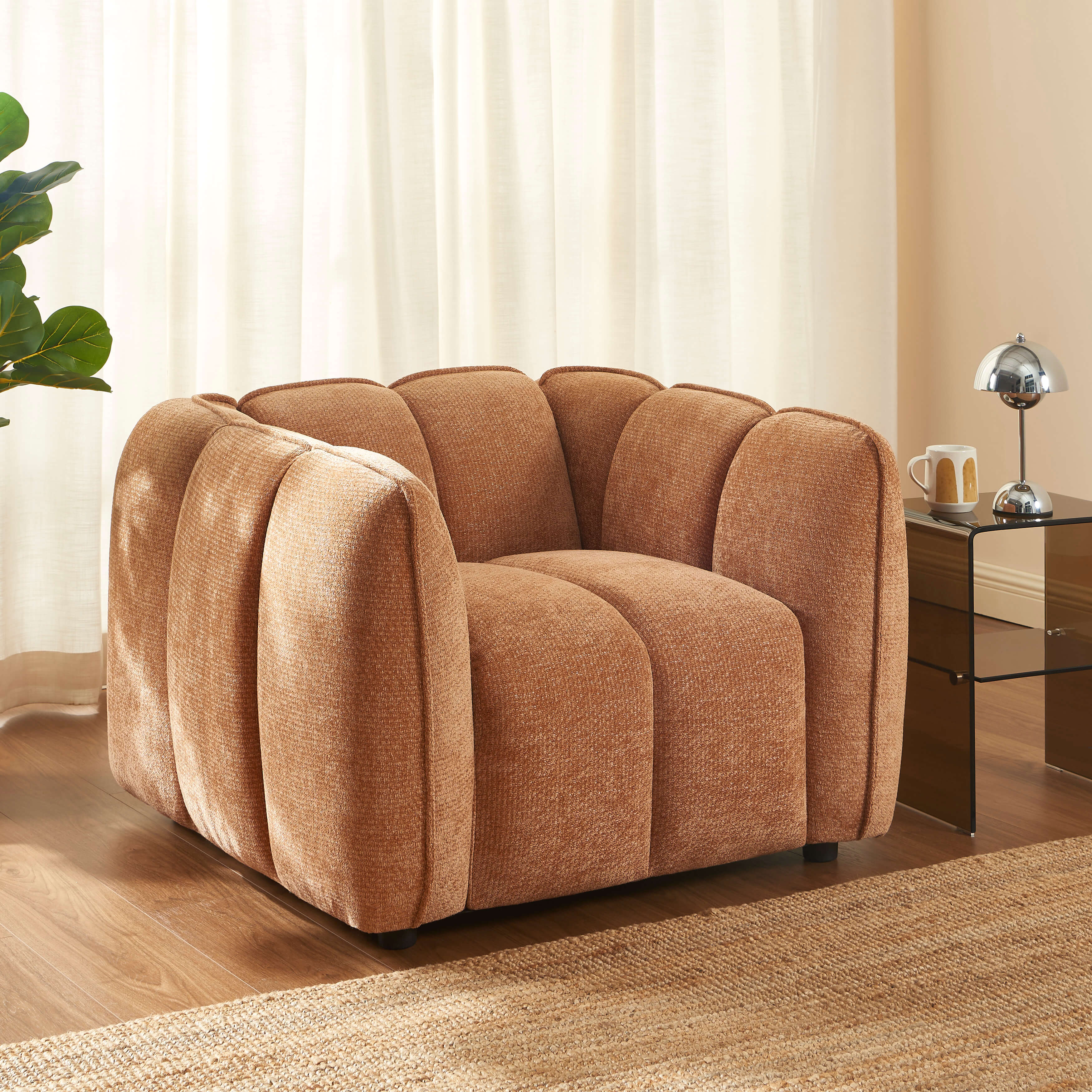 Matilda - Sillón - Tela Chenilla - Terracotta