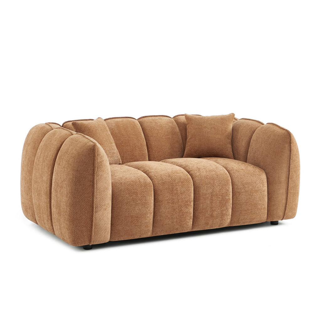 Matilda - 2-Seater Sofa - Chenille Fabric - Terracotta