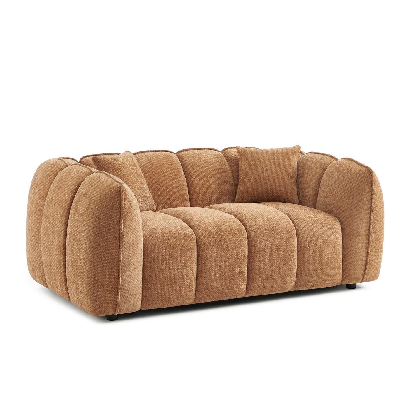 Matilda - 2-Seater Sofa - Chenille Fabric - Terracotta