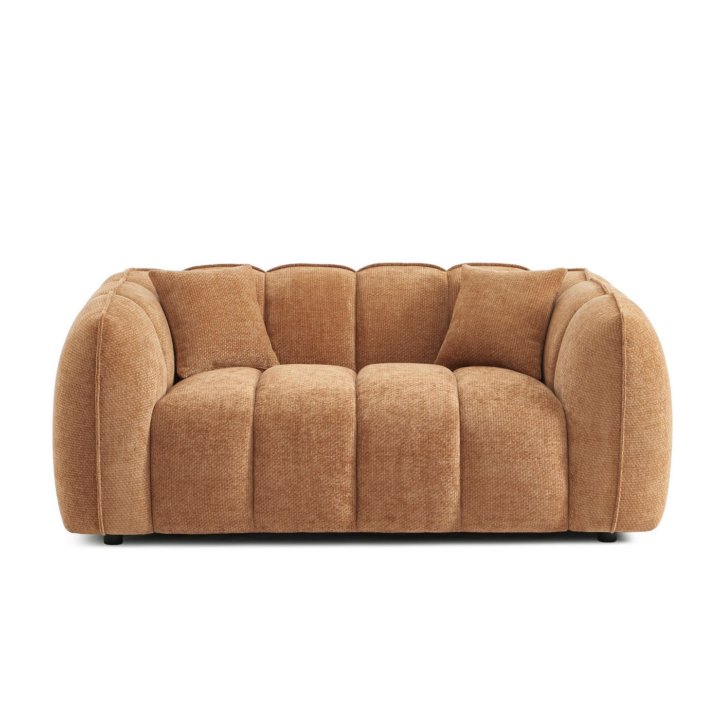 Matilda - 2-Seater Sofa - Chenille Fabric - Terracotta