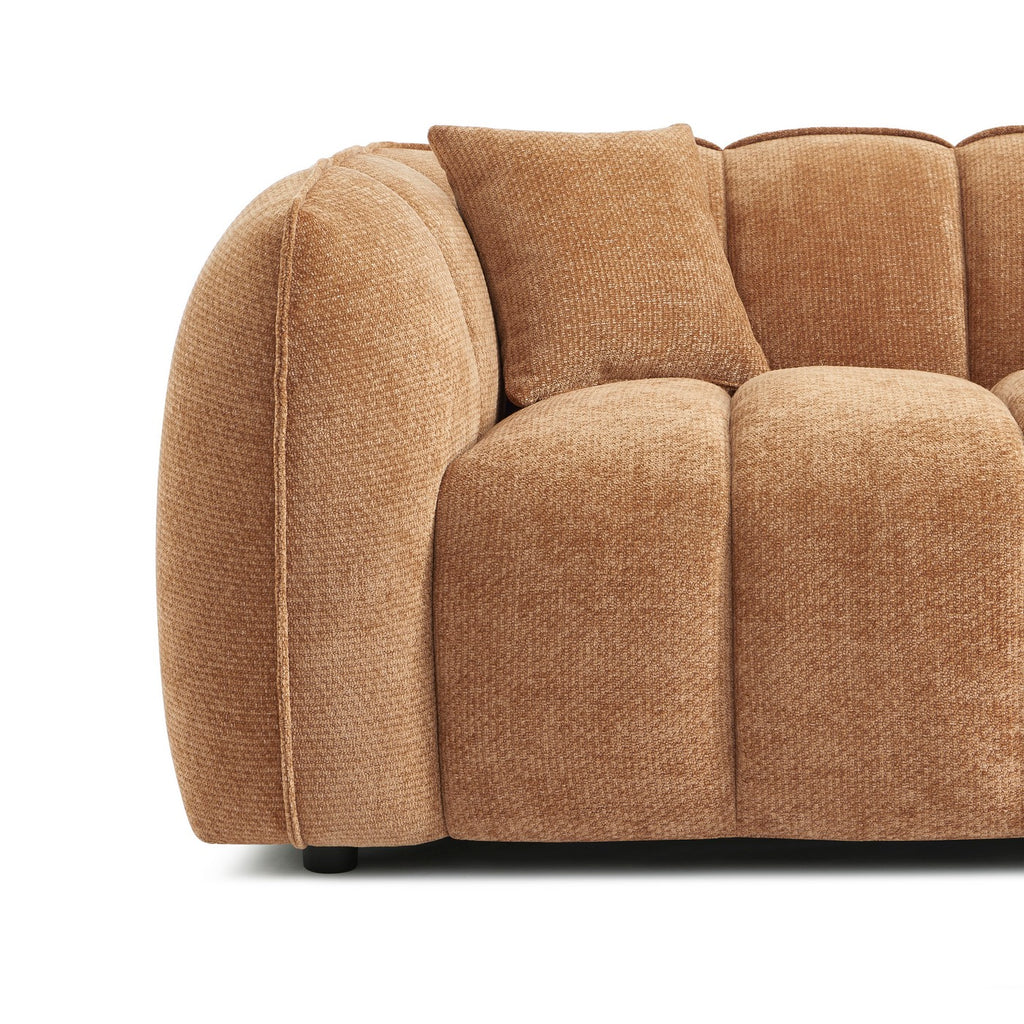 Matilda - 2-Seater Sofa - Chenille Fabric - Terracotta