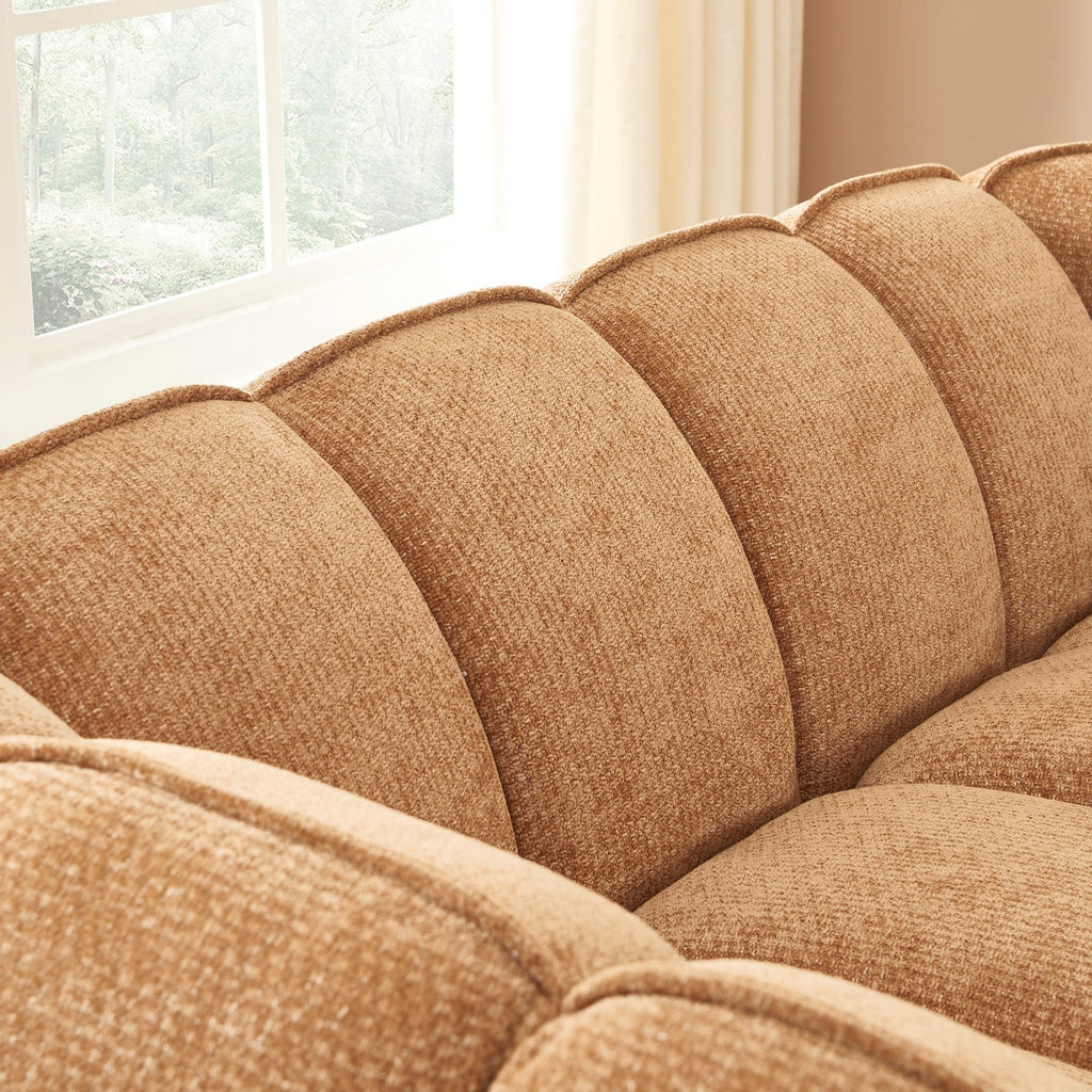 Matilda - 2-Seater Sofa - Chenille Fabric - Terracotta