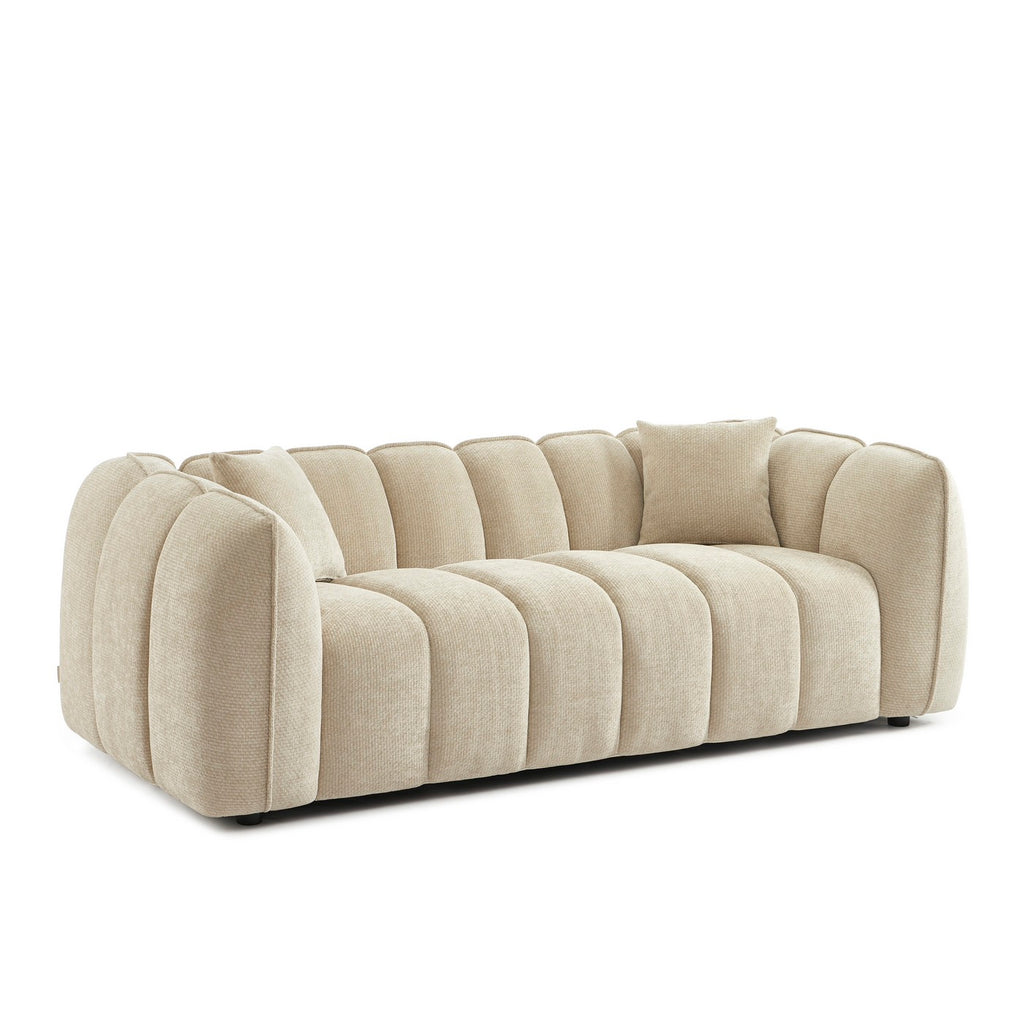 Matilda - 3-Seater Sofa - Chenille Fabric - Beige