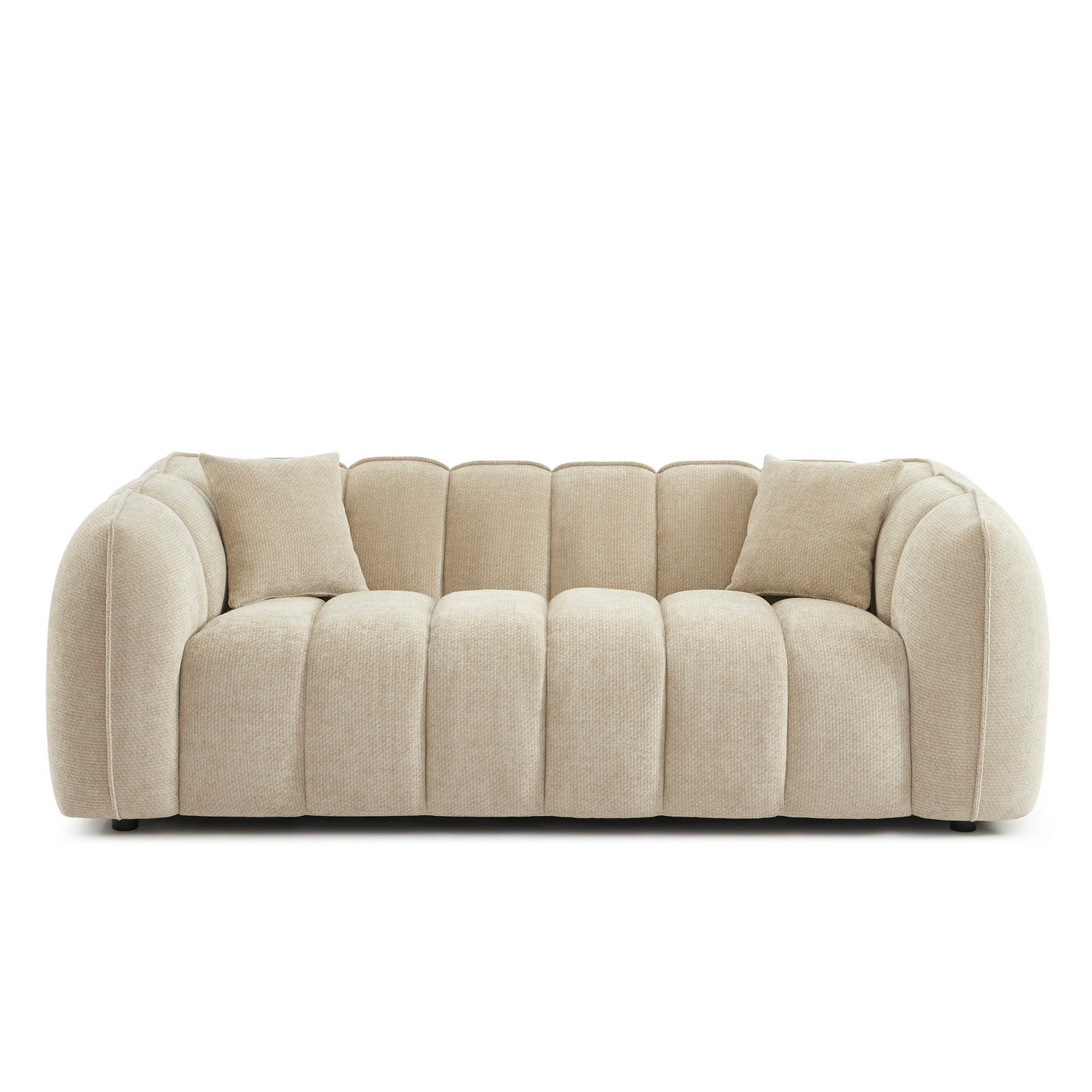 Matilda - 3-Seater Sofa - Chenille Fabric - Beige