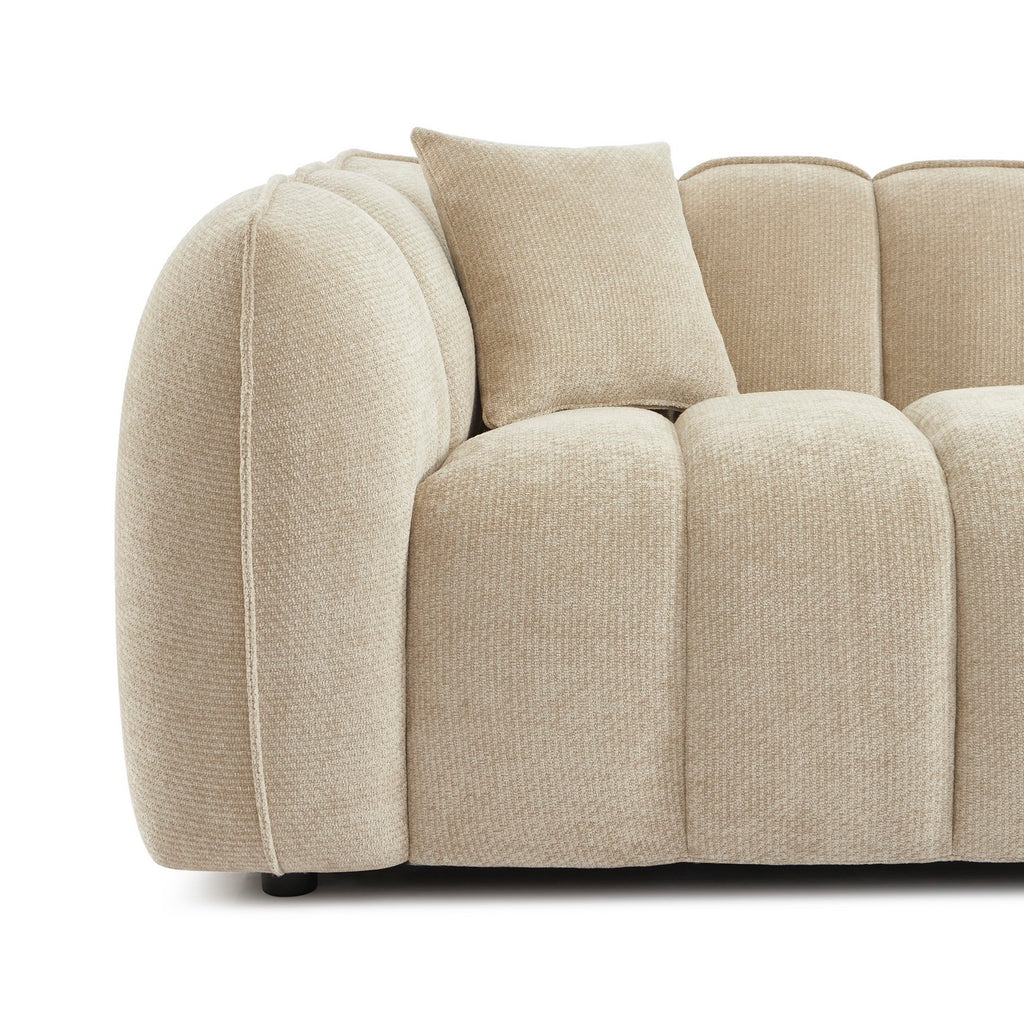 Matilda - 3-Seater Sofa - Chenille Fabric - Beige