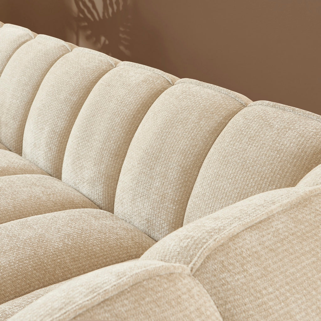 Matilda - 3-Seater Sofa - Chenille Fabric - Beige