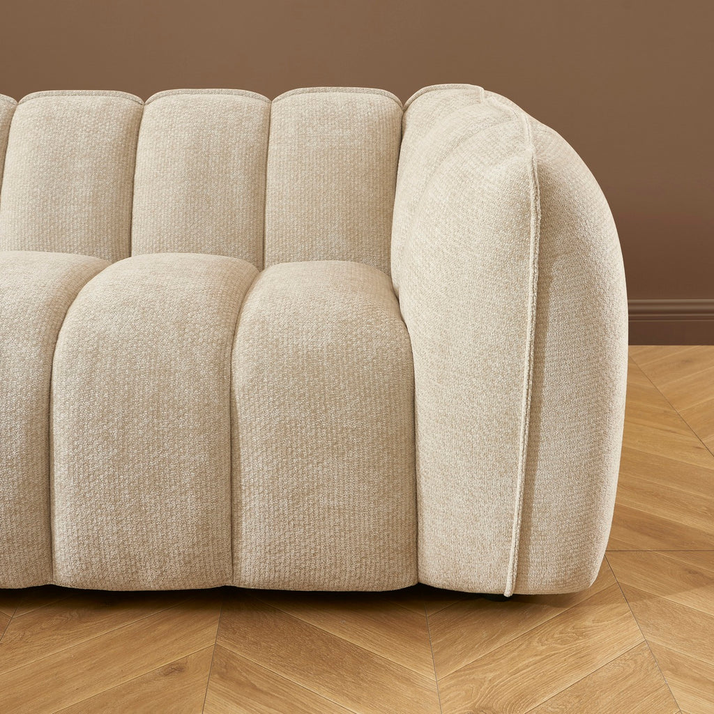 Matilda - 3-Seater Sofa - Chenille Fabric - Beige