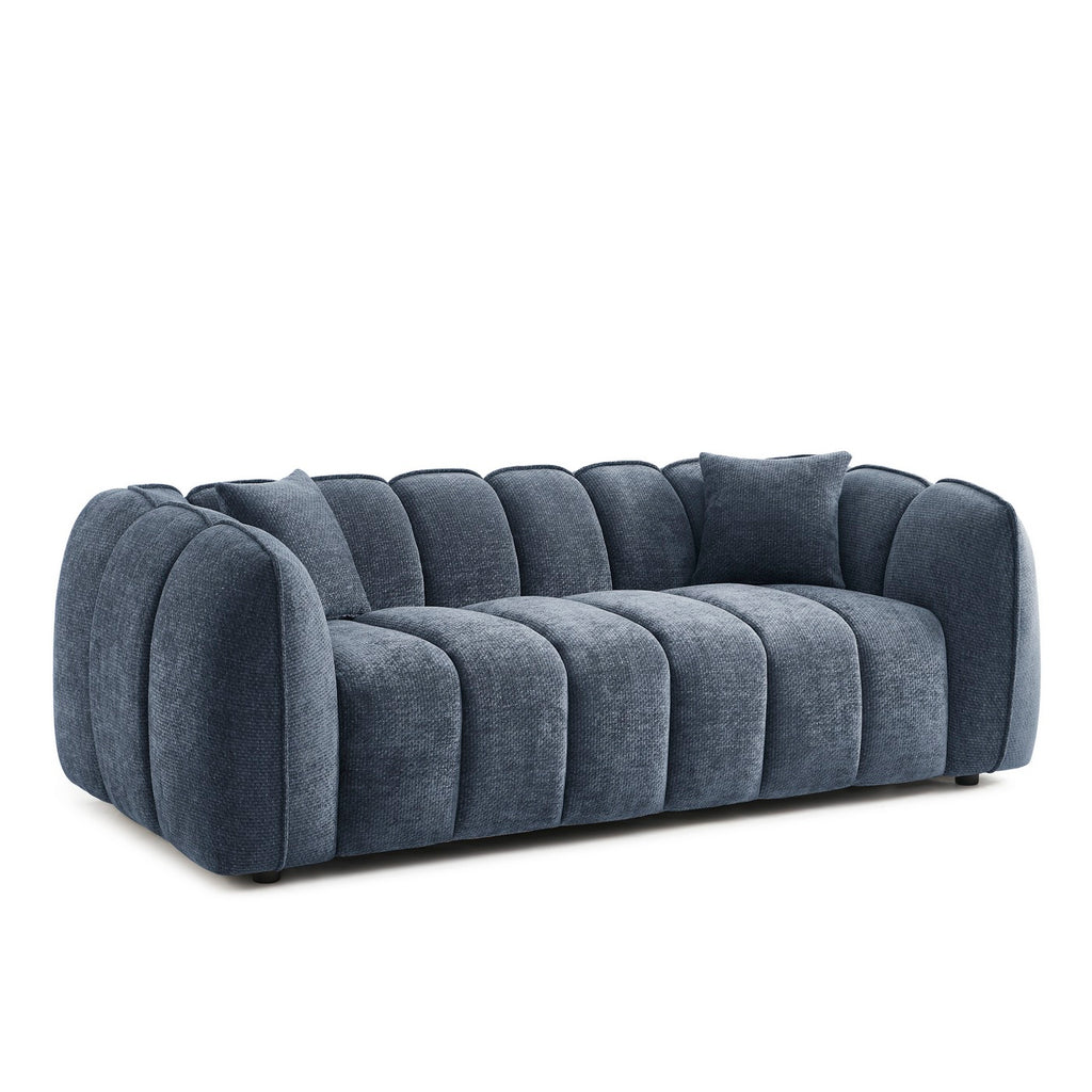 Matilda - 3-Seater Sofa - Chenille Fabric - Blue