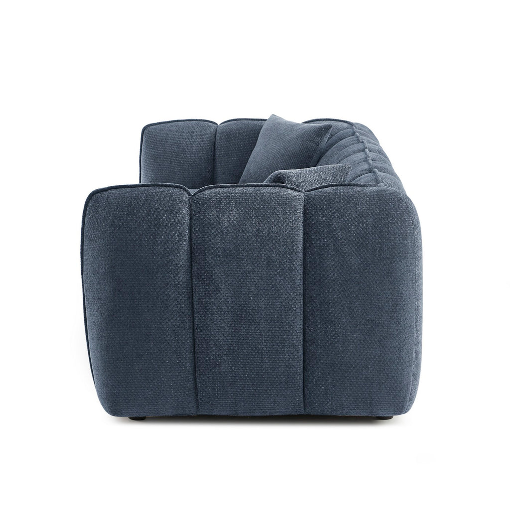 Matilda - 3-Seater Sofa - Chenille Fabric - Blue