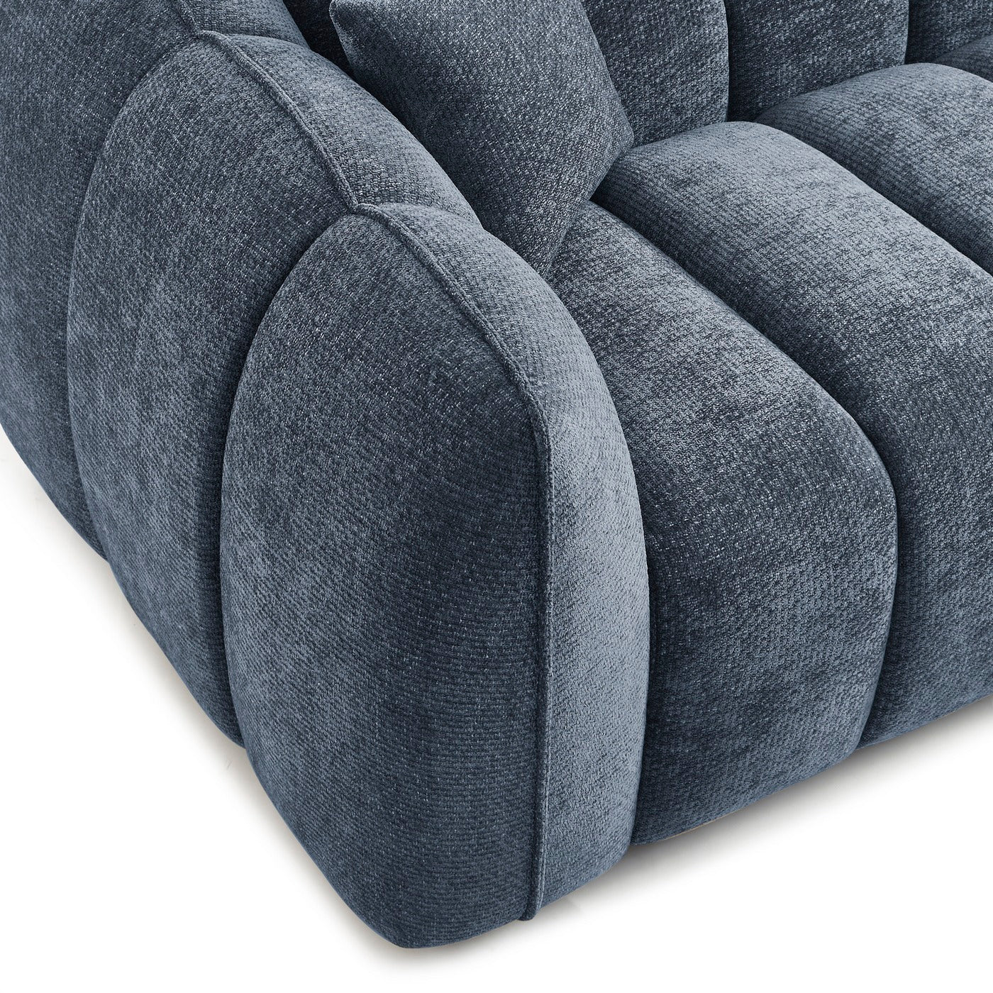 Matilda - 3-Seater Sofa - Chenille Fabric - Blue
