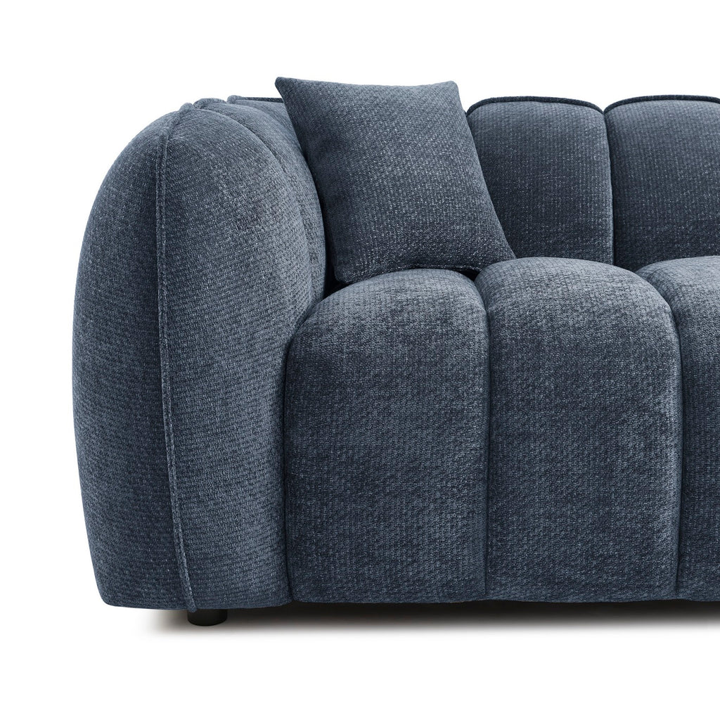 Matilda - 3-Seater Sofa - Chenille Fabric - Blue