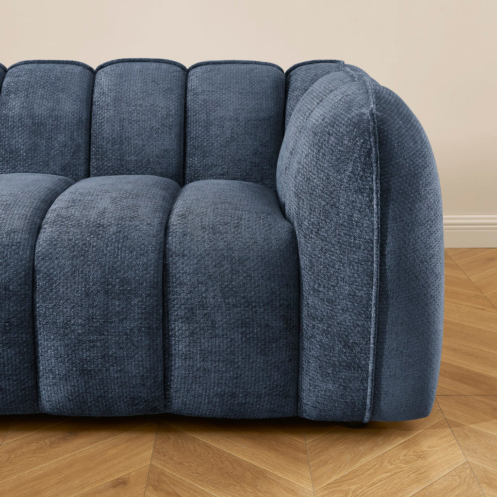 Matilda - 3-Seater Sofa - Chenille Fabric - Blue